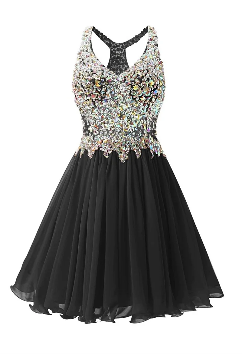 Chiffon A Line Beading Crystals Knee Length Bridesmaid Dresses Evening Formal Prom Wedding Party Homecoming Birthday Cocktail