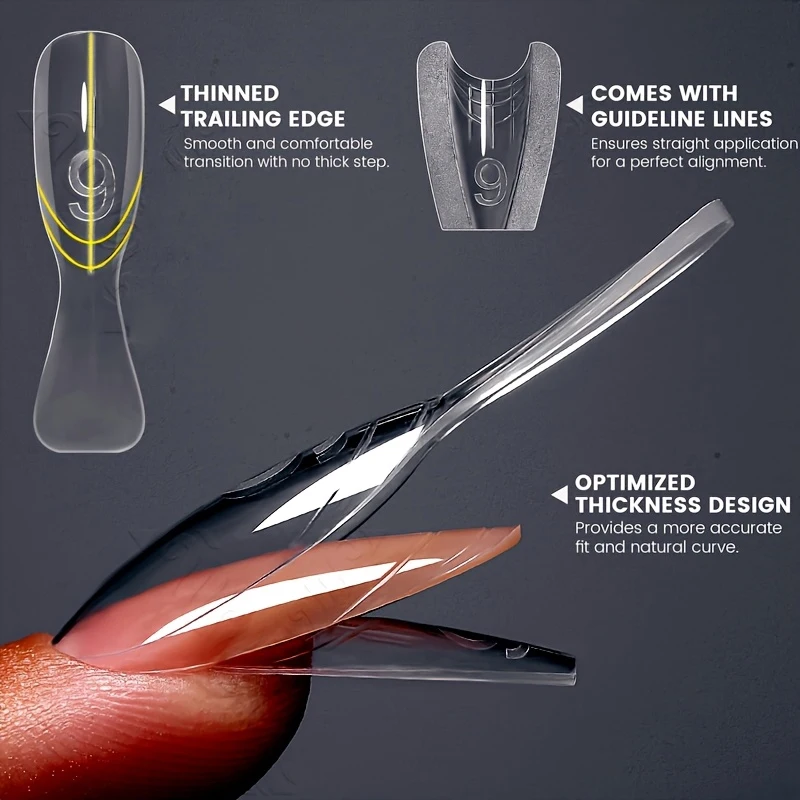 240 Pieces of Dual-Form Nail Forms - Nail Molds, Can Quickly Extend Nails, No Paper Forms Needed, 15 Sizes of Plastic Forms, Salon Nail Art Tools