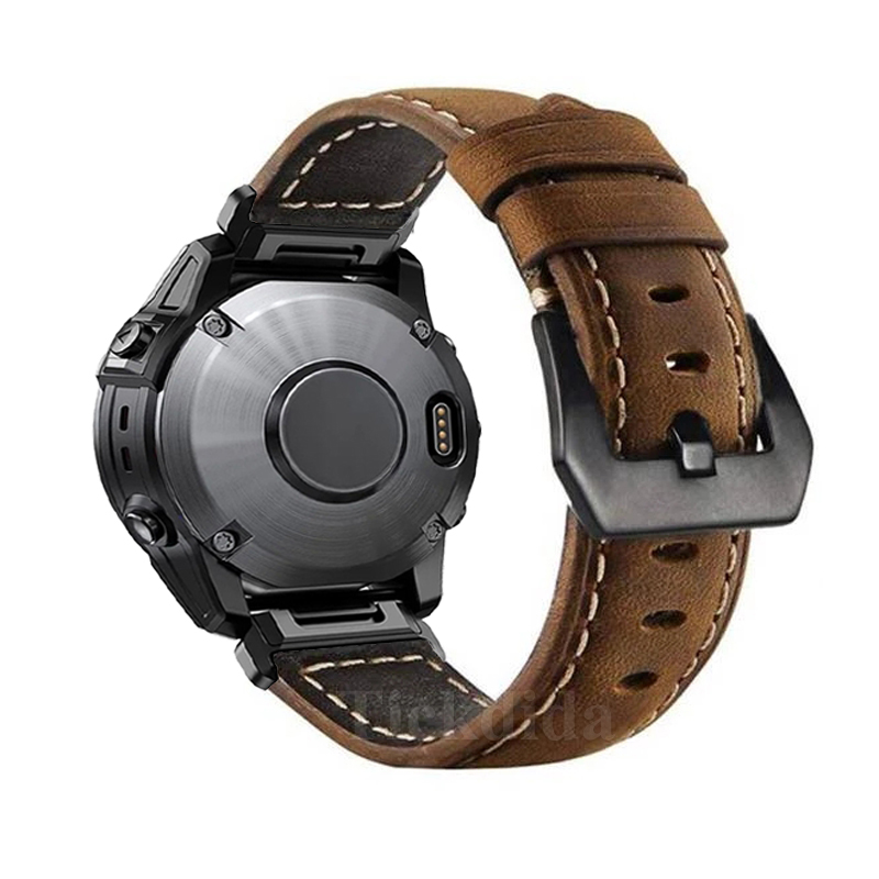 Genuine Leather Calfskin Strap for Amazfit T-Rex UItra 2 Falcon Garmin Fenix 8 7 7X 6 6X Tactix 7 Pro Quickfit 26mm 22mm Strap