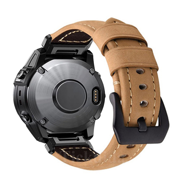 Genuine Leather Calfskin Strap for Amazfit T-Rex UItra 2 Falcon Garmin Fenix 8 7 7X 6 6X Tactix 7 Pro Quickfit 26mm 22mm Strap