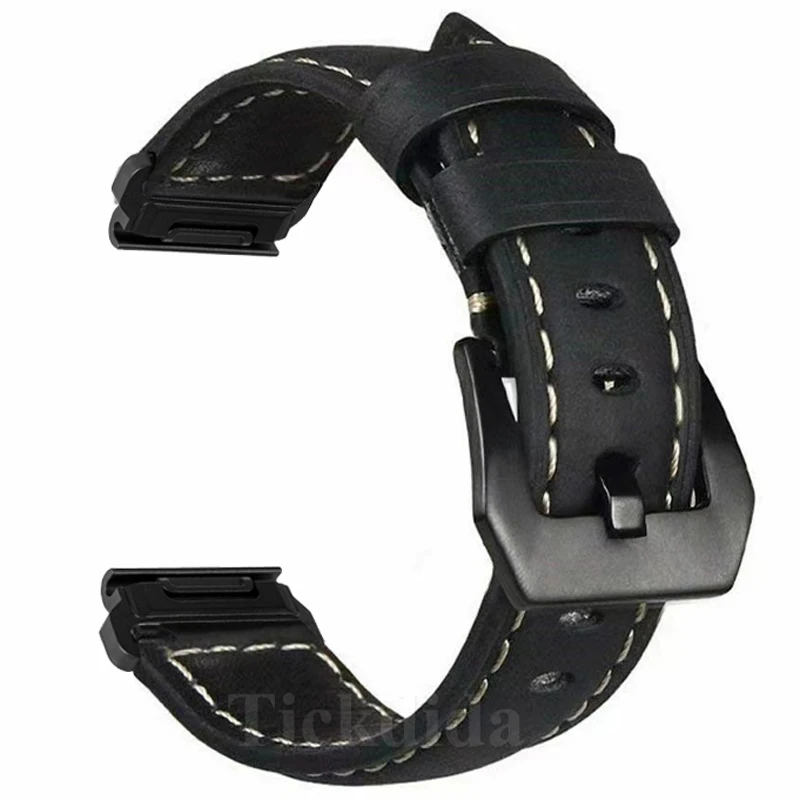 Genuine Leather Calfskin Strap for Amazfit T-Rex UItra 2 Falcon Garmin Fenix 8 7 7X 6 6X Tactix 7 Pro Quickfit 26mm 22mm Strap