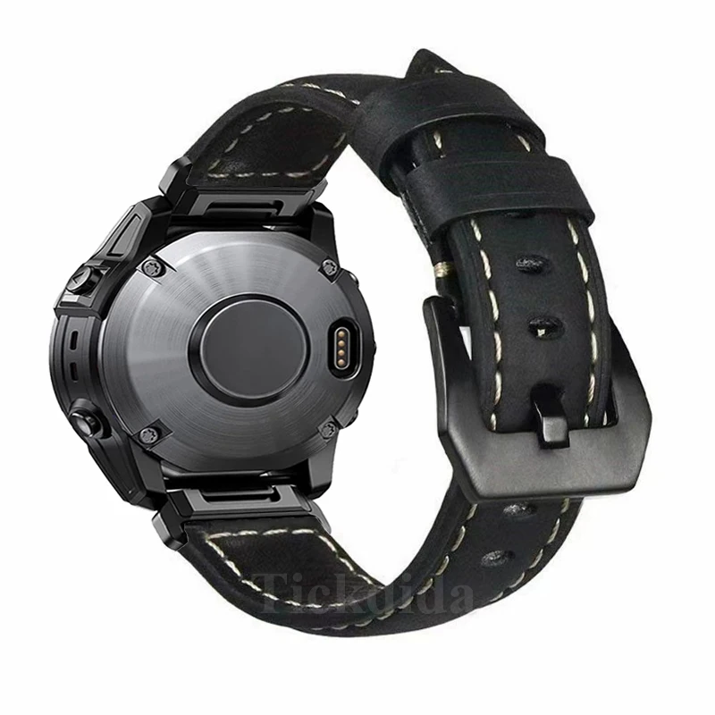Genuine Leather Calfskin Strap for Amazfit T-Rex UItra 2 Falcon Garmin Fenix 8 7 7X 6 6X Tactix 7 Pro Quickfit 26mm 22mm Strap