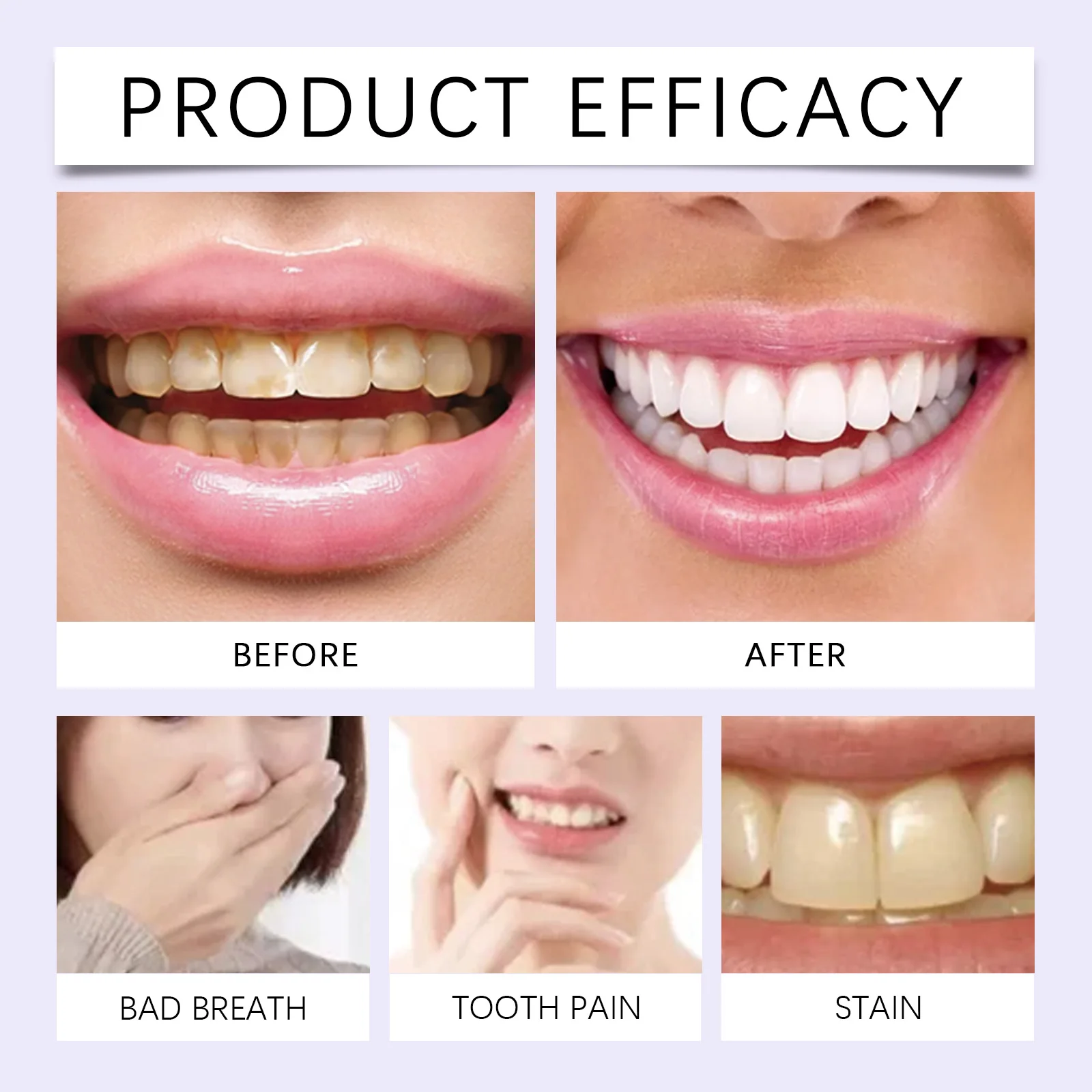 Purple Teeth Whitening Strips – Remove Plaque & Stain, Brighten Tooth & Freshen Breath Oral Hygiene Bleaching Dental Care Tools