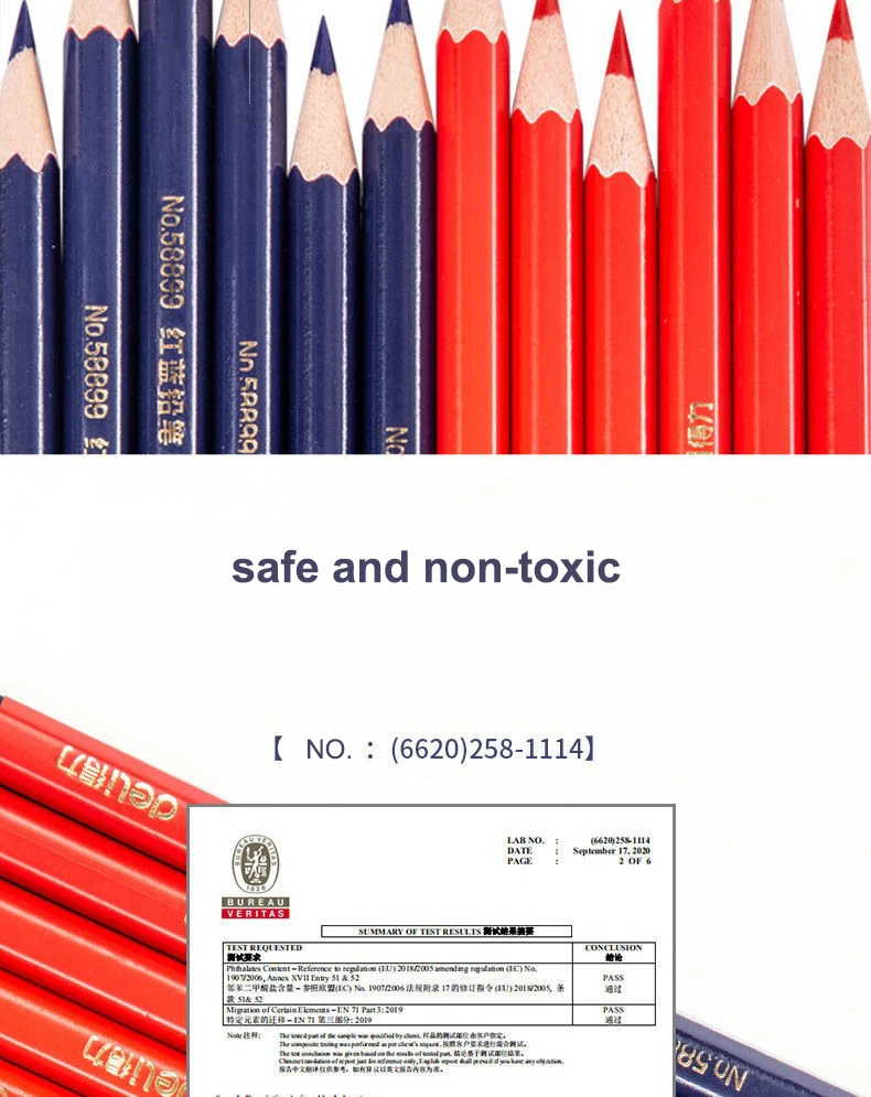Deli Red Blue Pencil HB Dual Color Pen for Kid's Adult Design Drawing Industrial Engineering Marking Wooden Pencil Stationery