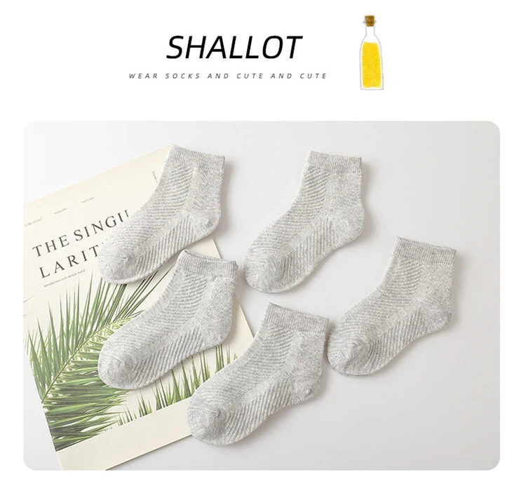 Children Cotton Socks Summer Thin Breathable Knit Mesh Soft Solid White Fashion Boy Girl Baby Student Kids Black Socks For 1-12Y