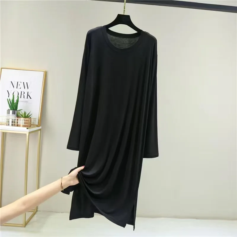 Casual Modal Cotton Comfortable Women's Pajamas Long Sleeve Nightgowns Loose Spring Autumn Night Dress Woman Sleep Shirts