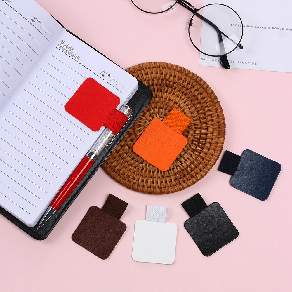 31 Colors Self-adhesive Pen Holder Leather Pen Clip pencil holder Elastic Loop for Notebook Journals Clipboards porta penne Tool