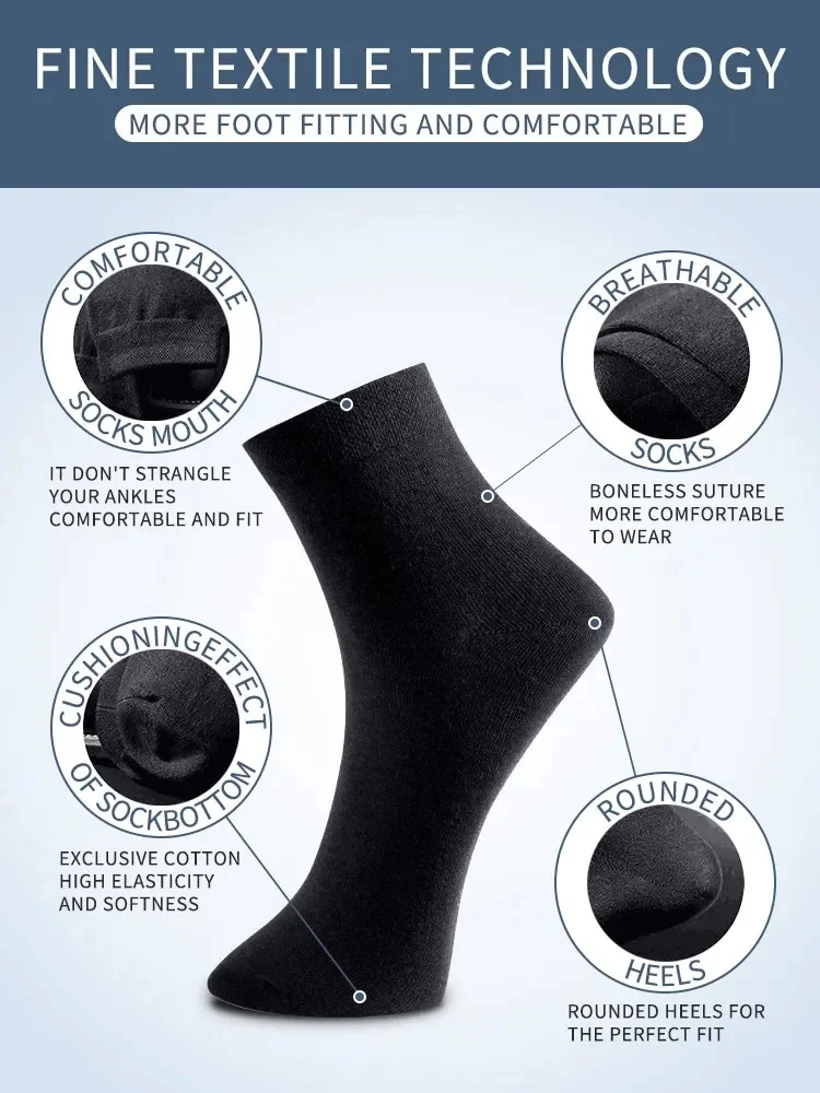 3 Pairs Black Men Socks Cotton For Men Pair Set Long KupiVIP S Underwear Business for Feather Shoes