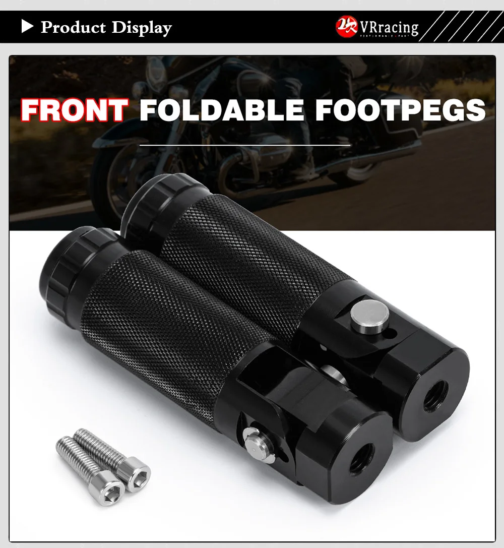 Motorcycle Footpegs CNC Aluminum Motor Bike Universal Folding Footrests Foot Pegs Premium Rear Foot Pedals Frepose Pieds Moto