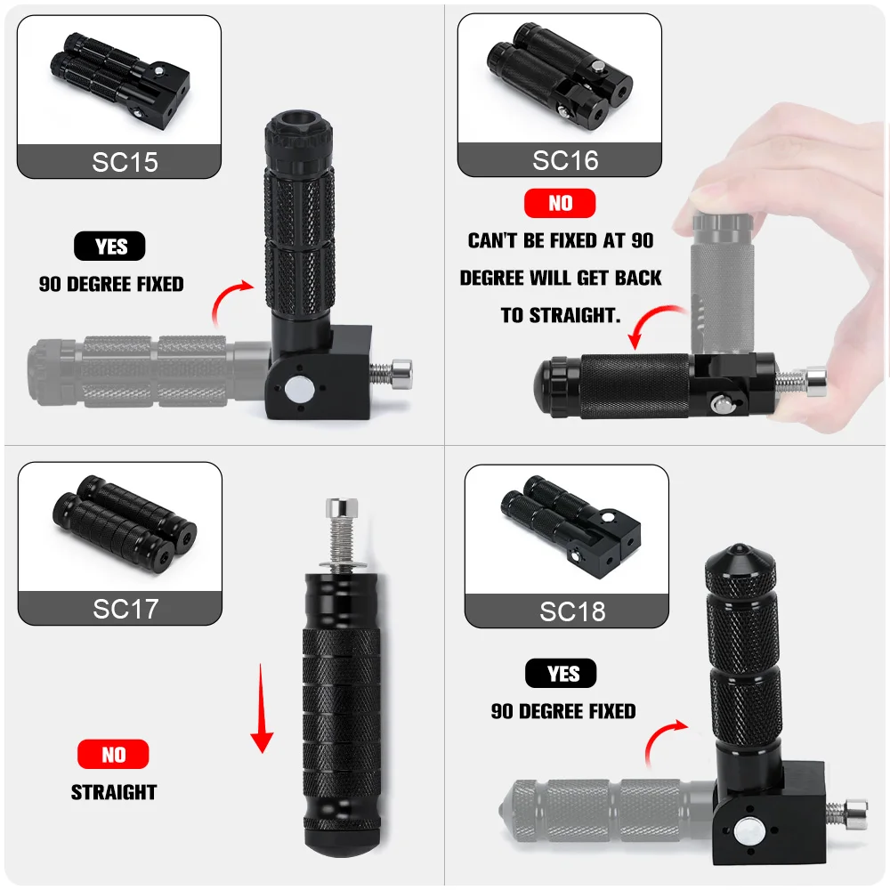 Motorcycle Footpegs CNC Aluminum Motor Bike Universal Folding Footrests Foot Pegs Premium Rear Foot Pedals Frepose Pieds Moto