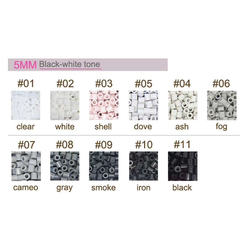 Grey Color 5mm 1000PCS YantJouet Hama Beads Iron Fuse Beads Diy Puzzles Pixel Art Gift Toy