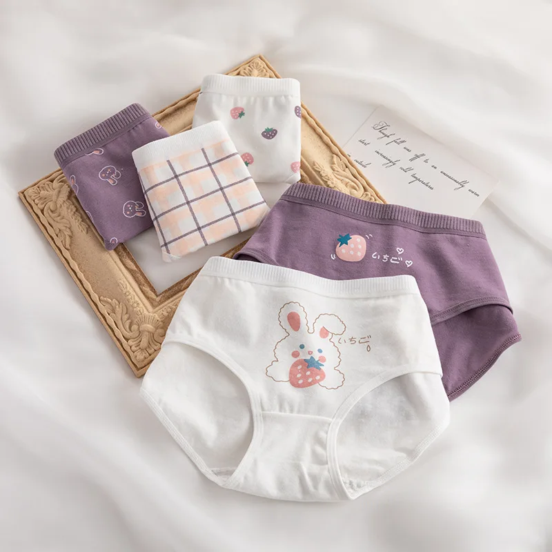 New Underwear Women Cute Rabbit Pattern Panties Girls Briefs Sexy Lingeries Cueca Calcinhas Cotton Shorts Underpants Cute Panty