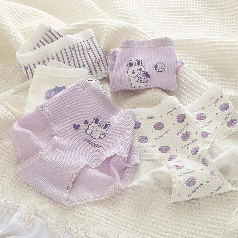 New Underwear Women Cute Rabbit Pattern Panties Girls Briefs Sexy Lingeries Cueca Calcinhas Cotton Shorts Underpants Cute Panty
