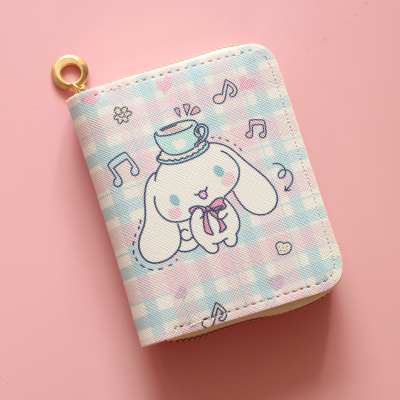 Hello Kitty Kawaii Coin Purses Sanrio My Melody Kuromi Cinnnamoroll Pudding Cute Wallet  Keychain Bags Card Holder Clutch Pouch