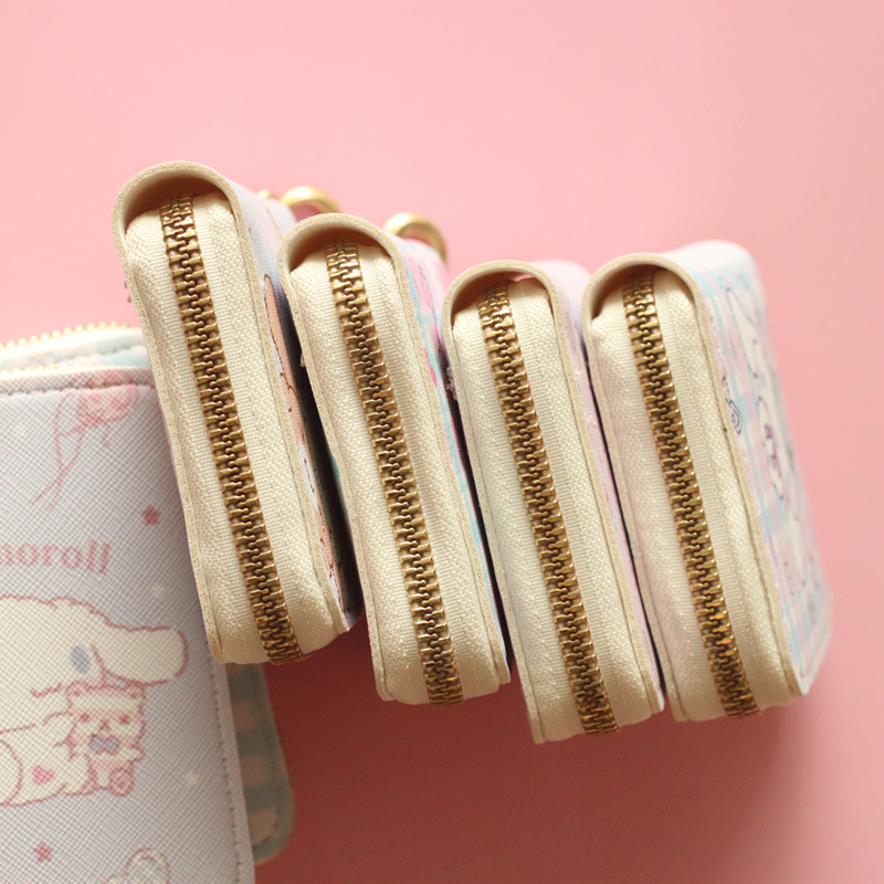 Hello Kitty Kawaii Coin Purses Sanrio My Melody Kuromi Cinnnamoroll Pudding Cute Wallet  Keychain Bags Card Holder Clutch Pouch