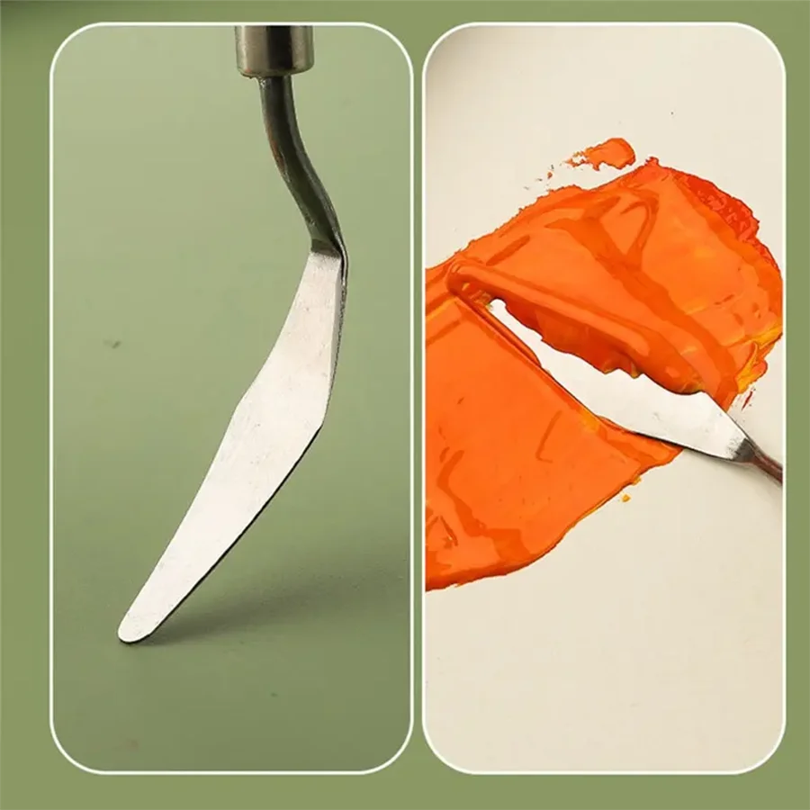 7/8/10/14Pcs Stainless Steel Oil Painting Knives Set Artist Crafts Spatula Palette Knife Mixing Knife Scraper Art Tools