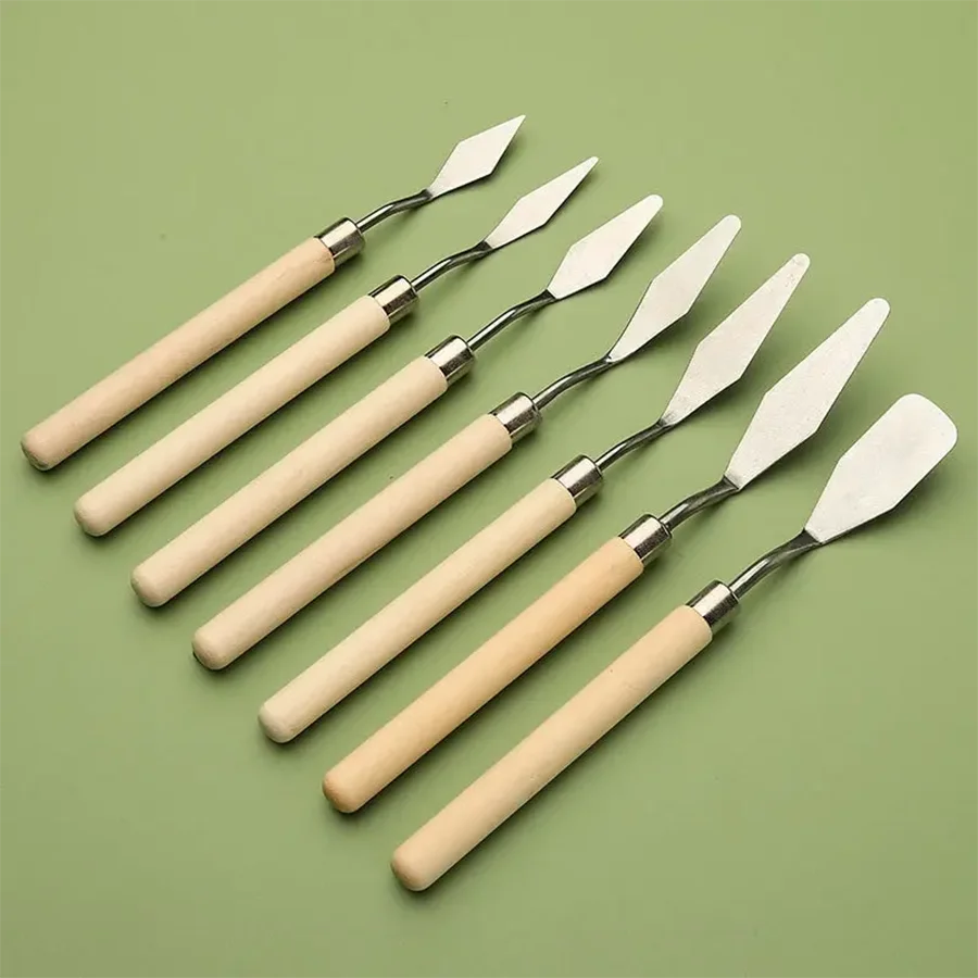 7/8/10/14Pcs Stainless Steel Oil Painting Knives Set Artist Crafts Spatula Palette Knife Mixing Knife Scraper Art Tools