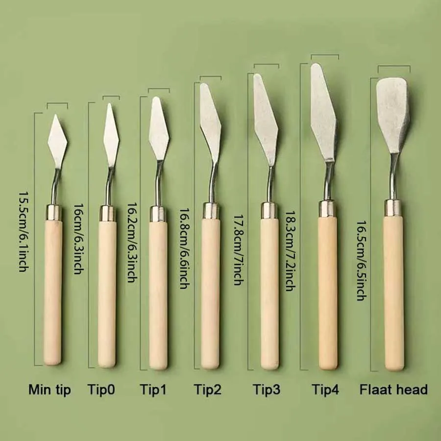 7/8/10/14Pcs Stainless Steel Oil Painting Knives Set Artist Crafts Spatula Palette Knife Mixing Knife Scraper Art Tools