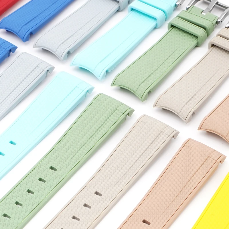 Watch Band for Omega X Swatch Joint MoonSwatch Curved End Diving Silicone Rubber Wrist Bracelet for Water Ghost Strap 20mm