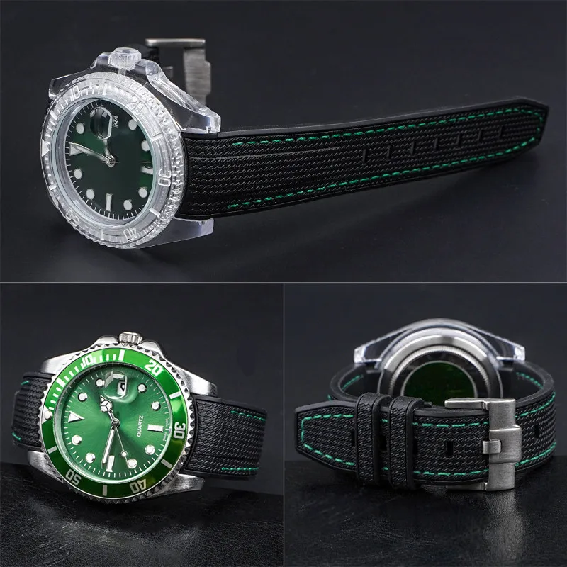 Watch Band for Omega X Swatch Joint MoonSwatch Curved End Diving Silicone Rubber Wrist Bracelet for Water Ghost Strap 20mm
