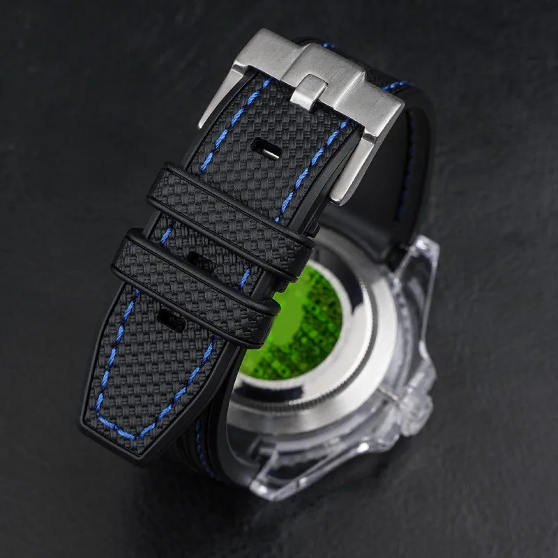 Watch Band for Omega X Swatch Joint MoonSwatch Curved End Diving Silicone Rubber Wrist Bracelet for Water Ghost Strap 20mm