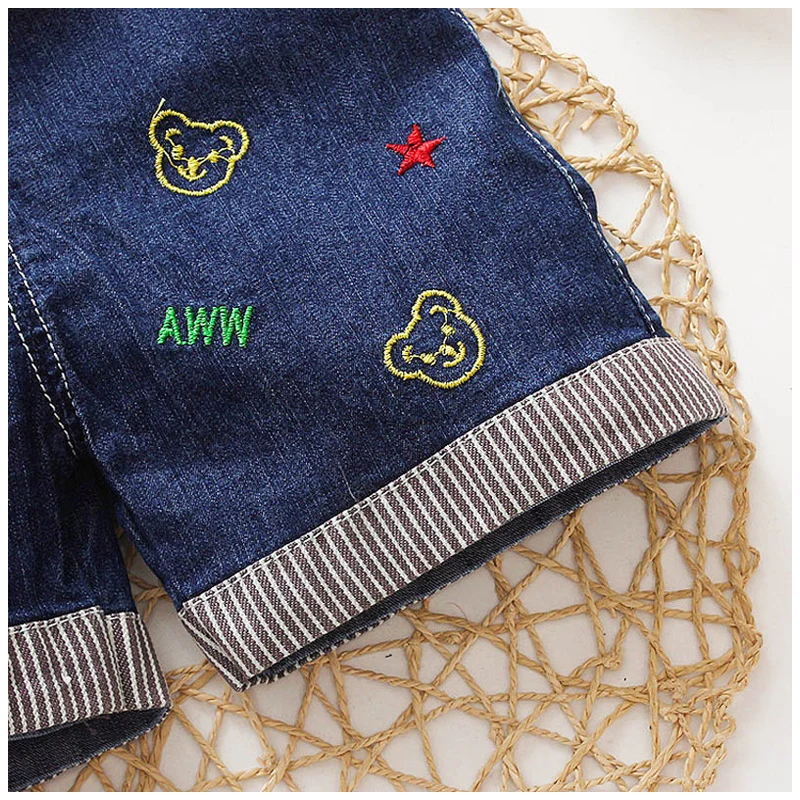 IENENS Summer Kids Baby Boys Jumper Pants Denim Clothing Shorts Jeans Overalls Toddler Infant Girl Playsuit Clothes Trousers