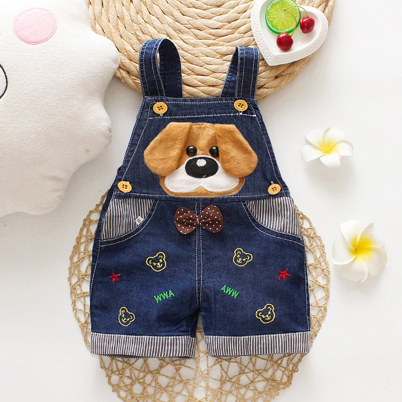 IENENS Summer Kids Baby Boys Jumper Pants Denim Clothing Shorts Jeans Overalls Toddler Infant Girl Playsuit Clothes Trousers