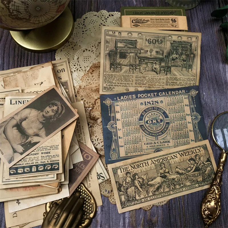Handmade Coffee Dyed Paper Doilies Material Ephemera Journal Decoration Label Bill Postmark Page Paper DIY Scrapbooking Craft
