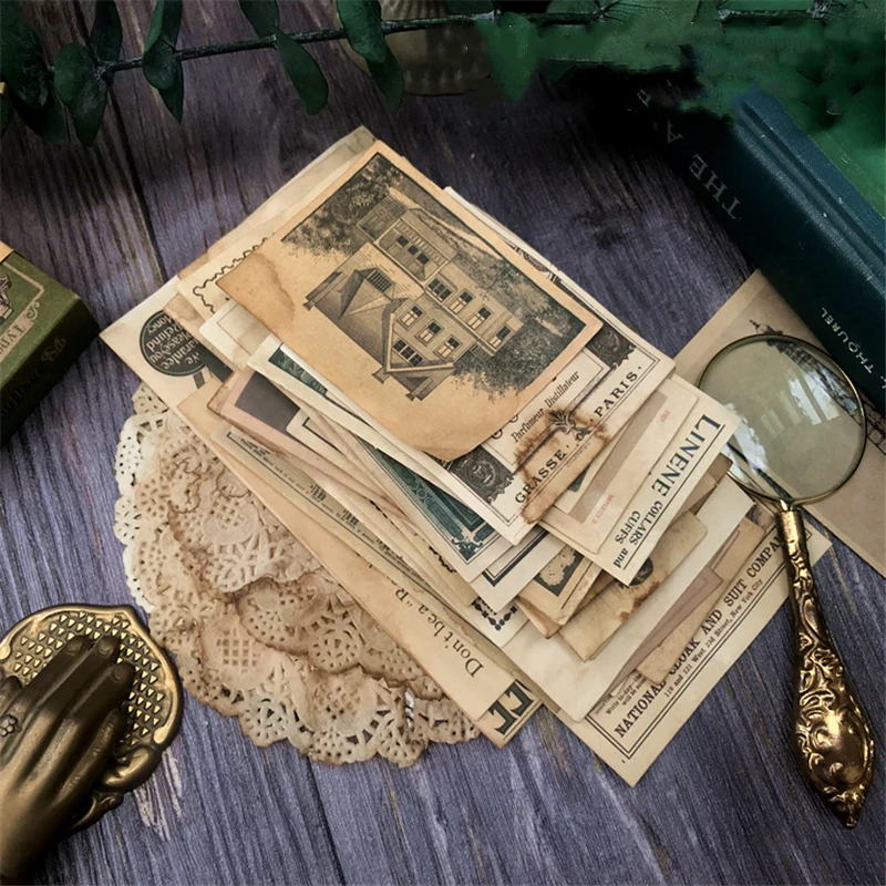 Handmade Coffee Dyed Paper Doilies Material Ephemera Journal Decoration Label Bill Postmark Page Paper DIY Scrapbooking Craft