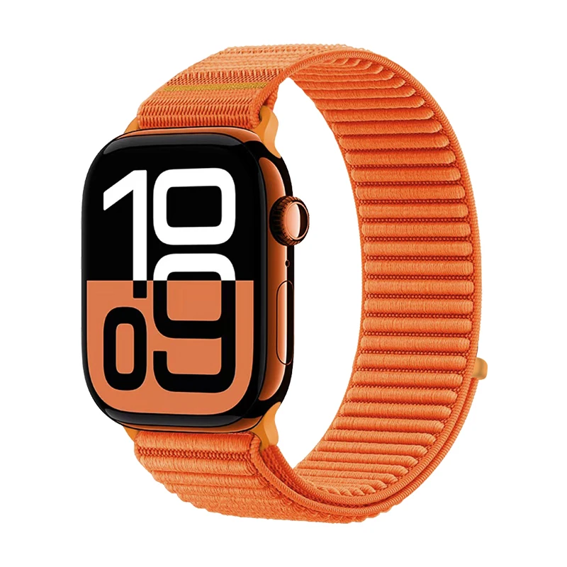 Breathable Nylon Loop Band for Apple Watch 46mm 45mm 44mm 42mm 41mm 40mm Comfort Strap for iWatch Series 11 10 9 8 7 6 Ultra