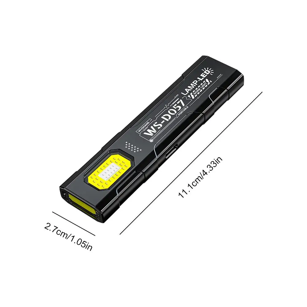 LED COB Flashlight Type C Rechargeable 550LM Portable Mini Torch Pocket Lantern Flood Work Light With Magnet For Emergency