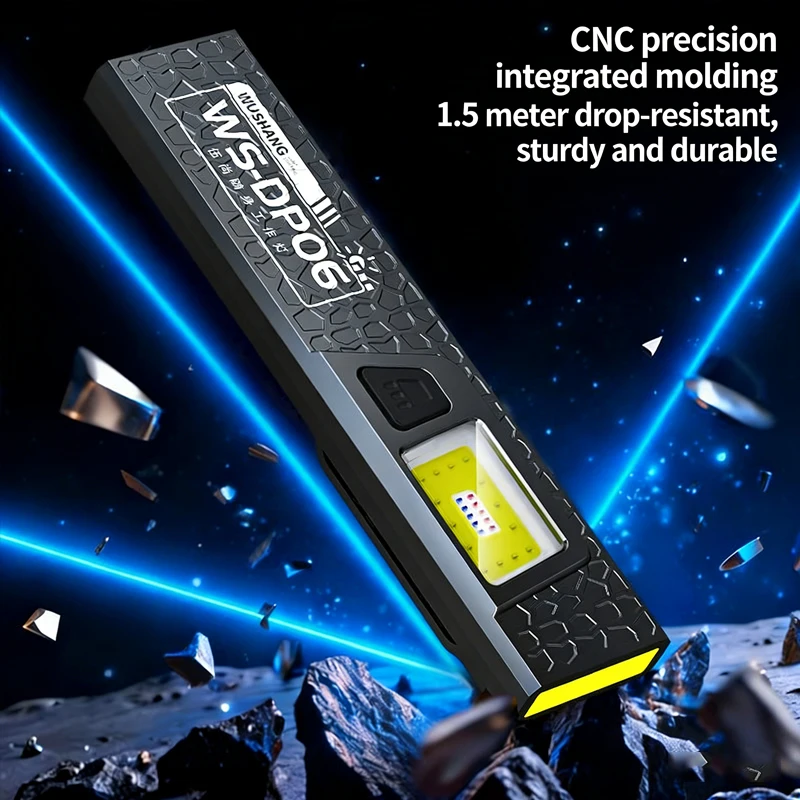 LED COB Flashlight Type C Rechargeable 550LM Portable Mini Torch Pocket Lantern Flood Work Light With Magnet For Emergency