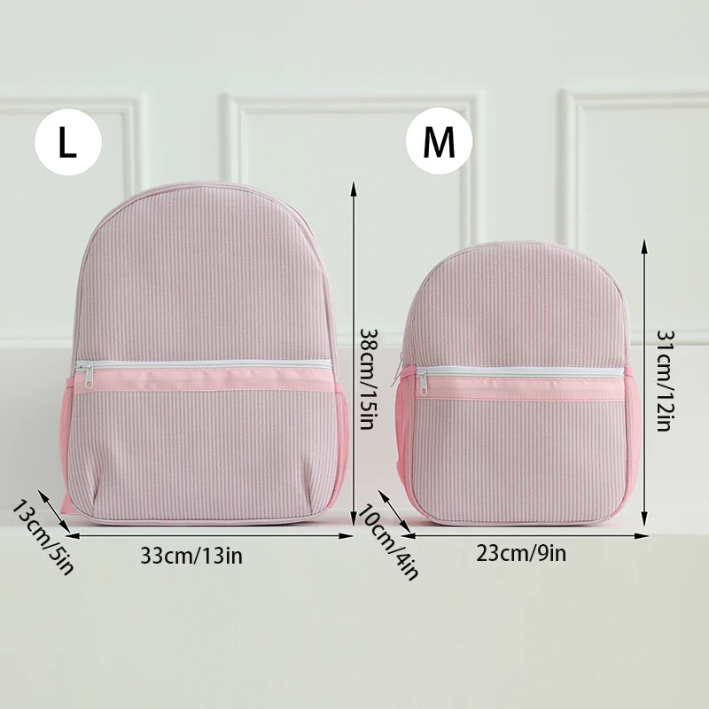 School Backpack Toddler Seersucker Cute Striped Backpack for Girls 12" for Preschool Kindergarten 15" for High School Teenagers
