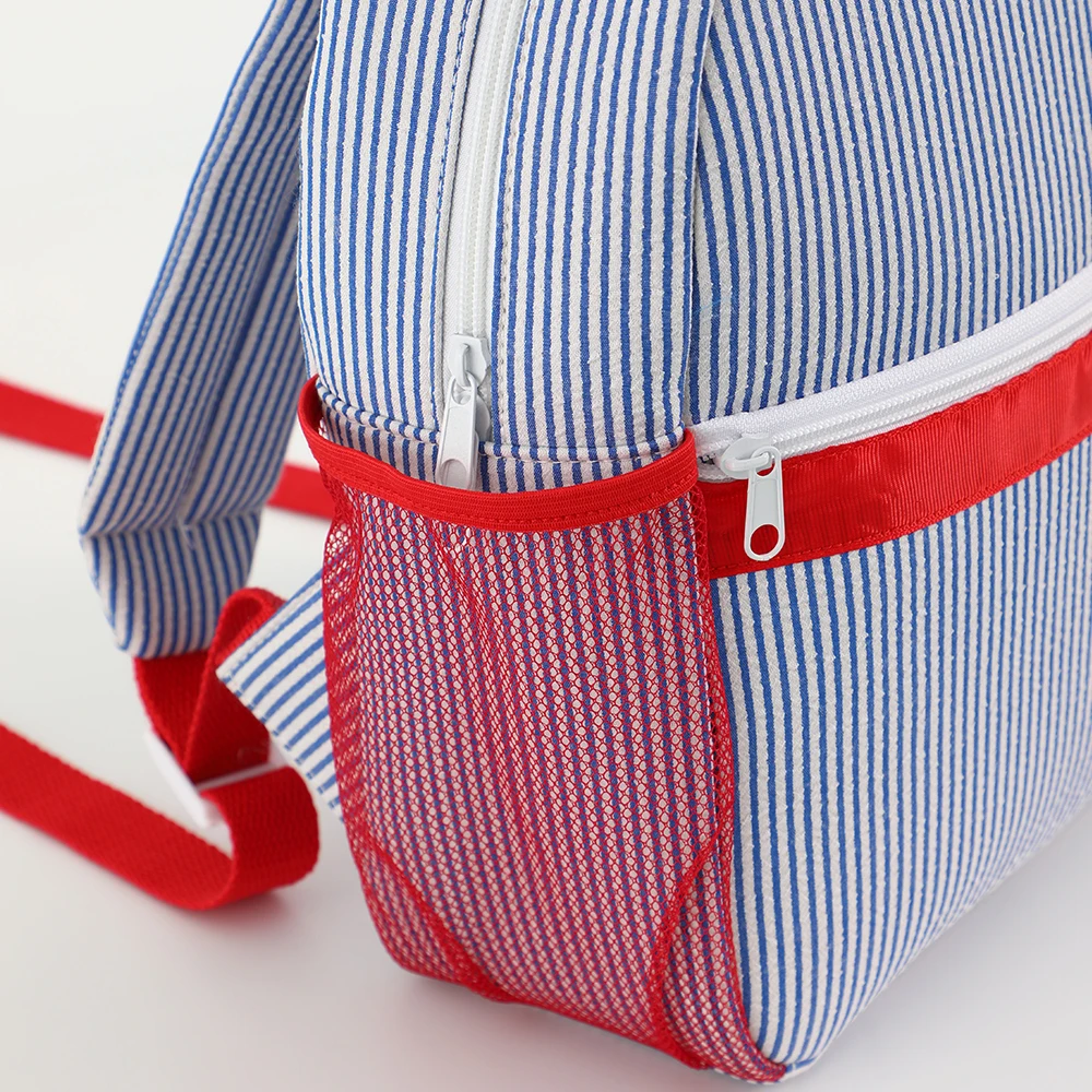 School Backpack Toddler Seersucker Cute Striped Backpack for Girls 12" for Preschool Kindergarten 15" for High School Teenagers