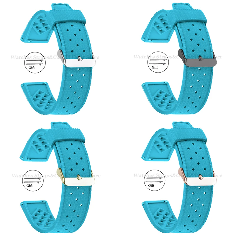 Premium Grade Tropic Silicone Watch Strap 20mm 22mm For Seiko For Oris For Omega Quick Release Diving Waterproof Rubber Bracelet