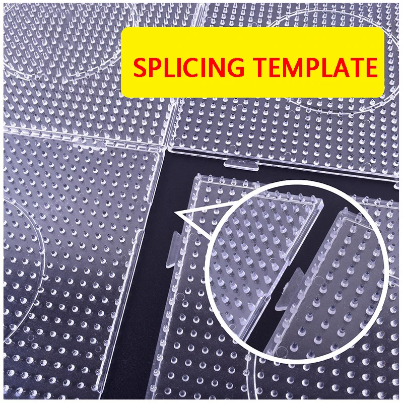 4PCS 2.6mm/5mm Fuse Beads Transparent Extra Large Square Pegboards Ironing Beads Boards DIY Material Template Melting Beads Pegb