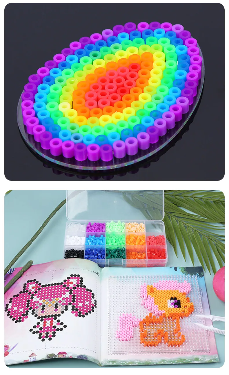 4PCS 2.6mm/5mm Fuse Beads Transparent Extra Large Square Pegboards Ironing Beads Boards DIY Material Template Melting Beads Pegb