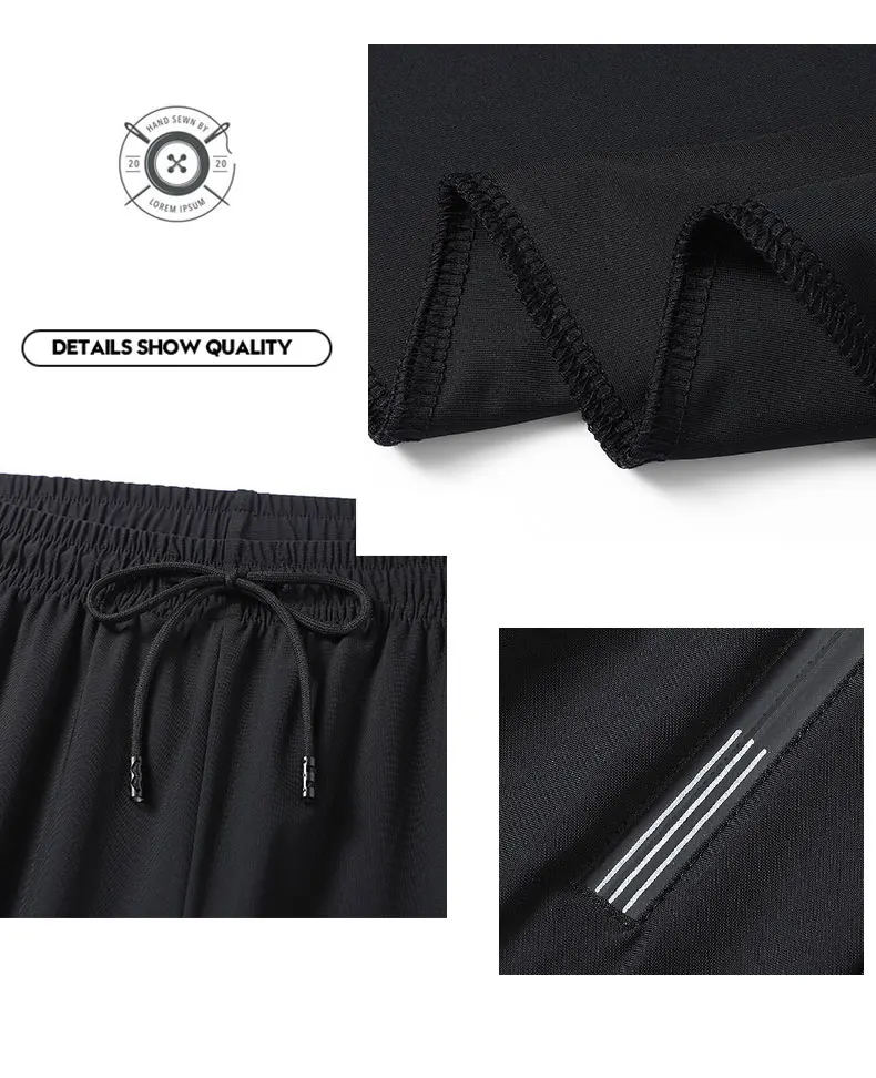 Breathable Elastic Men Running Sport Pants Ice Silk Jogging Thin Sweatpants Casual Outdoor Training Gym Fitness Trousers 8XL