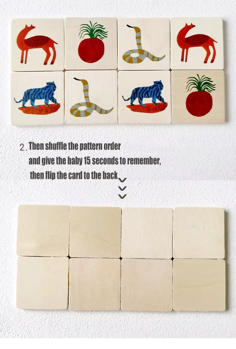 32pcs Memory Matching Games Wooden Memory Game For Kids Educational Toys Find Different Games For Children Boys And Girls