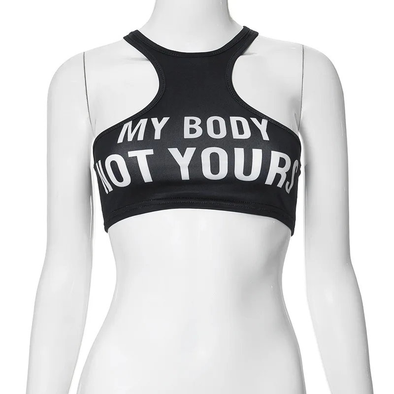 Summer Fashion Sexy Clashing Colors Women Clothing Casual Slim Hollow Round Neck Sleeveless Tank Top Women Monogram Y2k Top