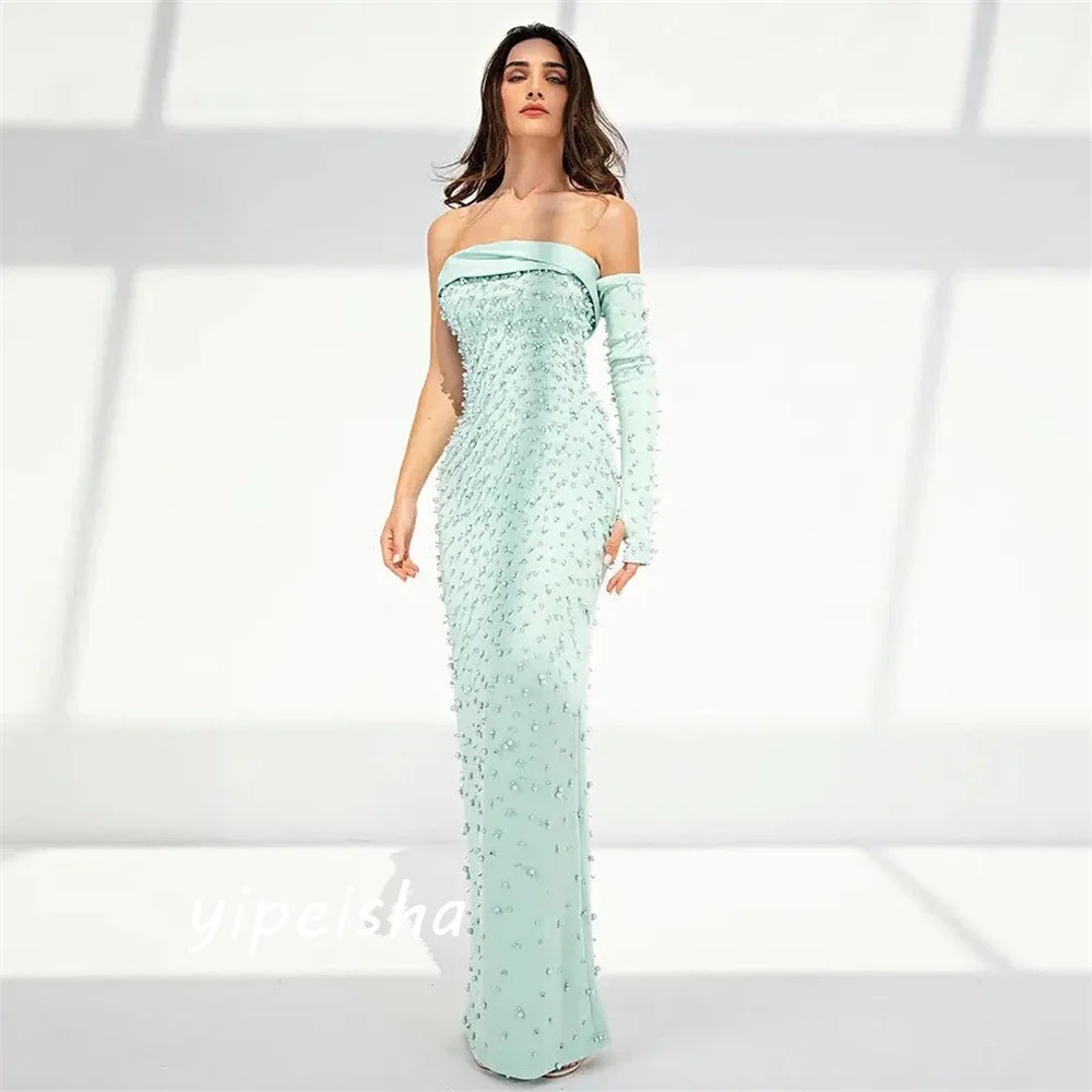 Customized Straight Tube Long Skirt, Decorative Bead, One Collar, Luxurious And Low-key, Beautiful Unique Design, Carefully Sele