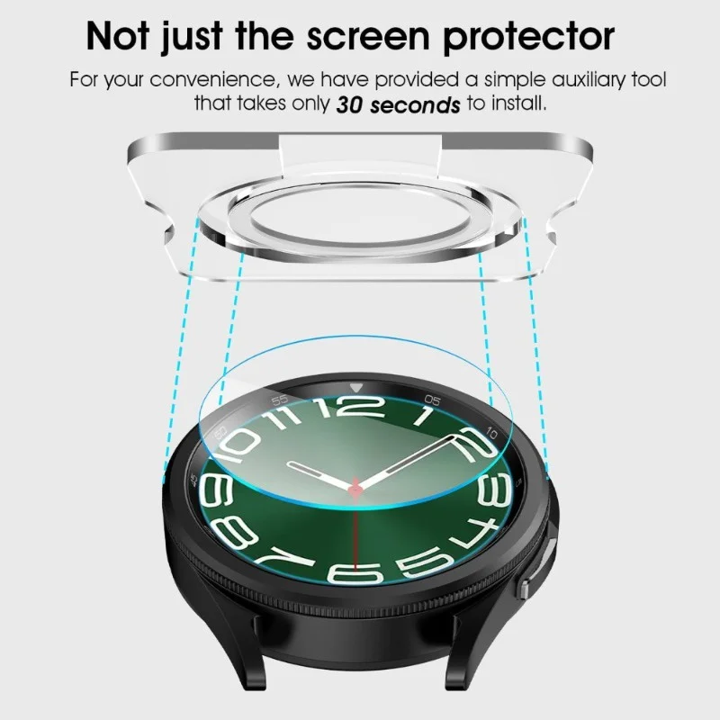 3Pcs Tempered Glass For Samsung Galaxy Watch Ultra 6 8 Classic 5 4 40mm 44mm 47mm Screen Protector With Tool Easy Install Kit
