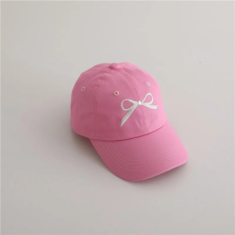 Fashion Children Embroidery Bow Baseball Hats Kids Accessories Boy Girl Vacation Sunscreen Hat Cotton Baby Adjustable Casual Cap