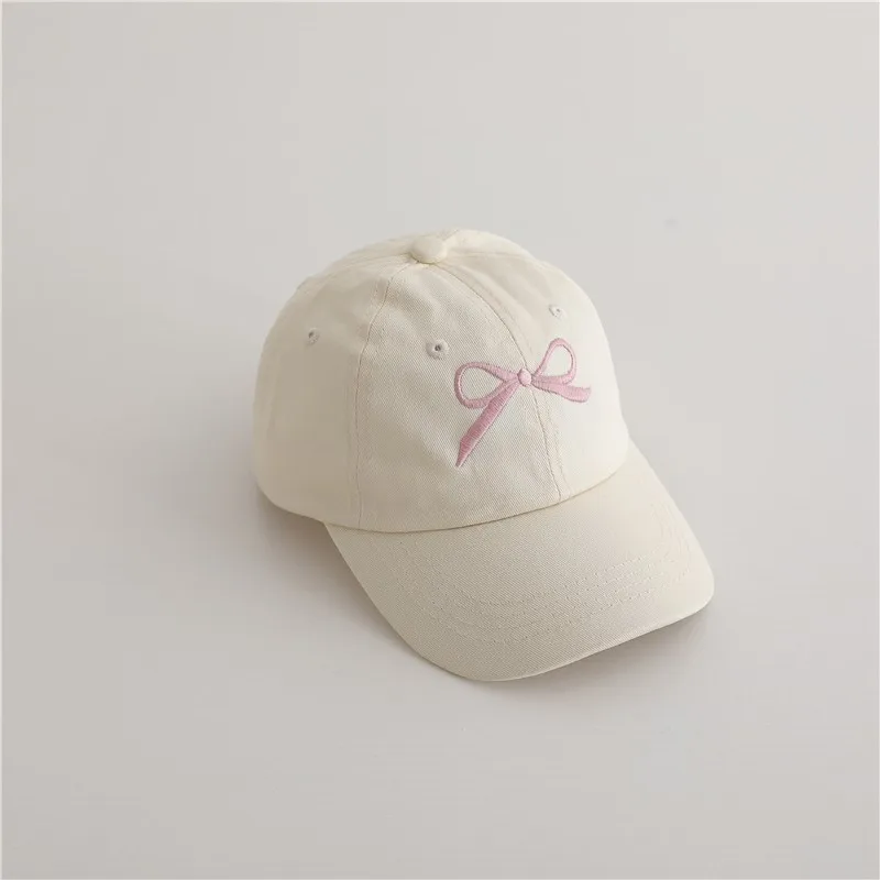 Fashion Children Embroidery Bow Baseball Hats Kids Accessories Boy Girl Vacation Sunscreen Hat Cotton Baby Adjustable Casual Cap