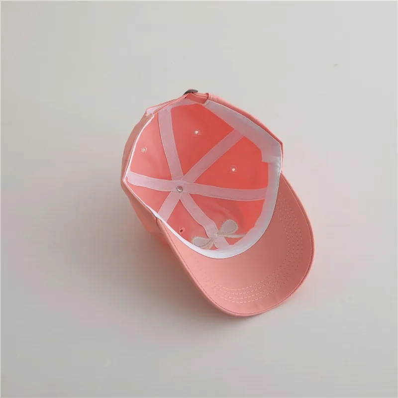 Fashion Children Embroidery Bow Baseball Hats Kids Accessories Boy Girl Vacation Sunscreen Hat Cotton Baby Adjustable Casual Cap