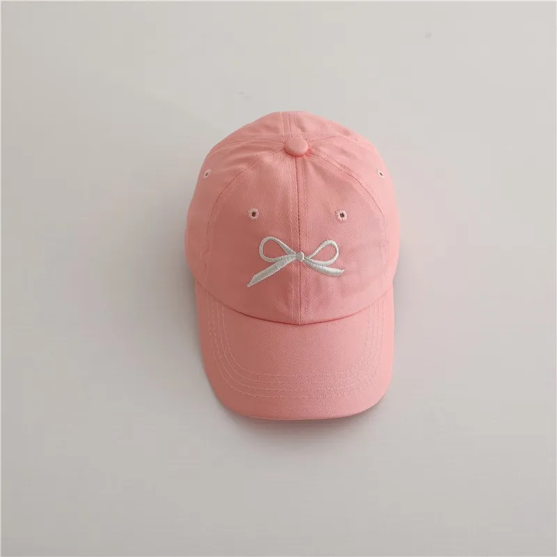 Fashion Children Embroidery Bow Baseball Hats Kids Accessories Boy Girl Vacation Sunscreen Hat Cotton Baby Adjustable Casual Cap