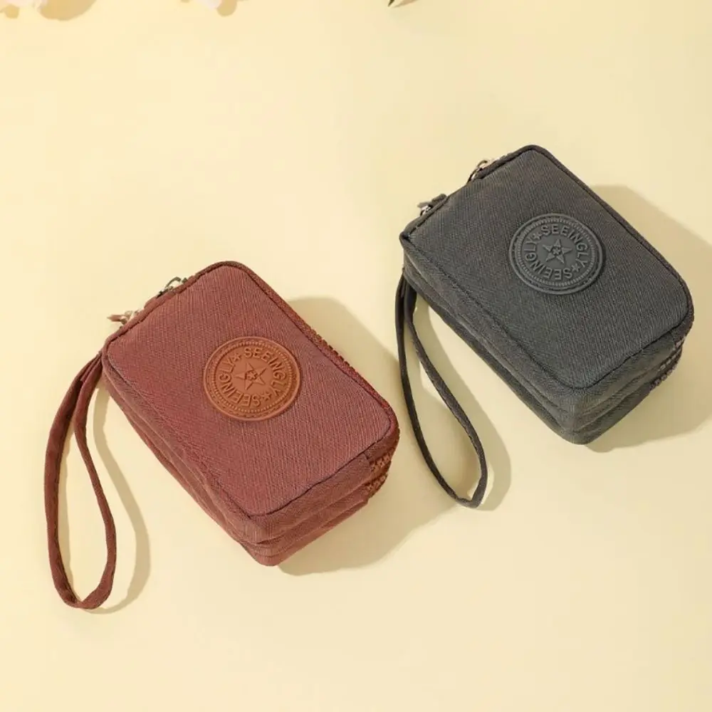 Universal Card Holder Coin Bags Three Layers Large Capacity Purse Zipper Waterproof Wallet Bank ID Credit Card Keys Earphone