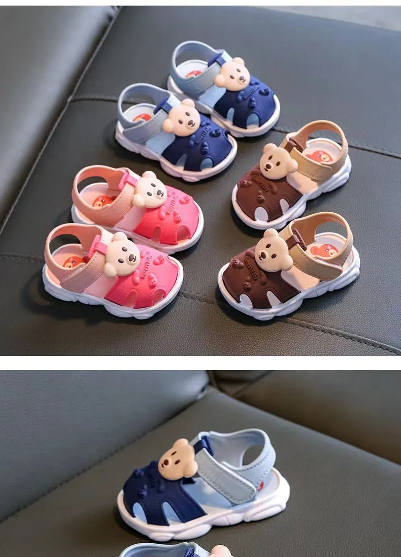 1-3 Years Baby Sandals Summer Little Kids Beach Shoes For Baby Quick Dry Toddler Boys Girls Cute Sandals Brown, Pink, Red, Blue