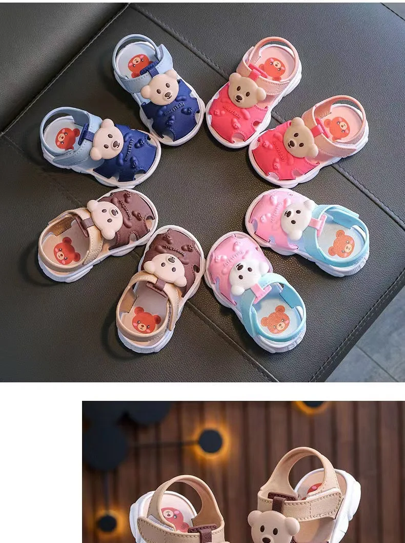 1-3 Years Baby Sandals Summer Little Kids Beach Shoes For Baby Quick Dry Toddler Boys Girls Cute Sandals Brown, Pink, Red, Blue