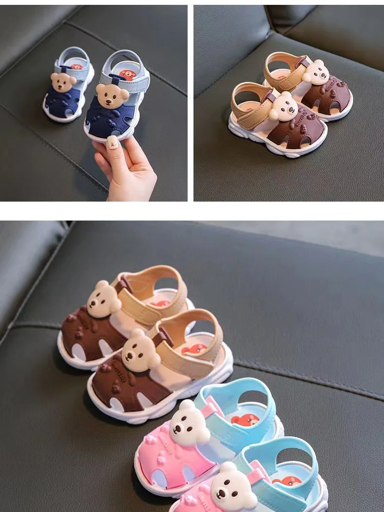 1-3 Years Baby Sandals Summer Little Kids Beach Shoes For Baby Quick Dry Toddler Boys Girls Cute Sandals Brown, Pink, Red, Blue